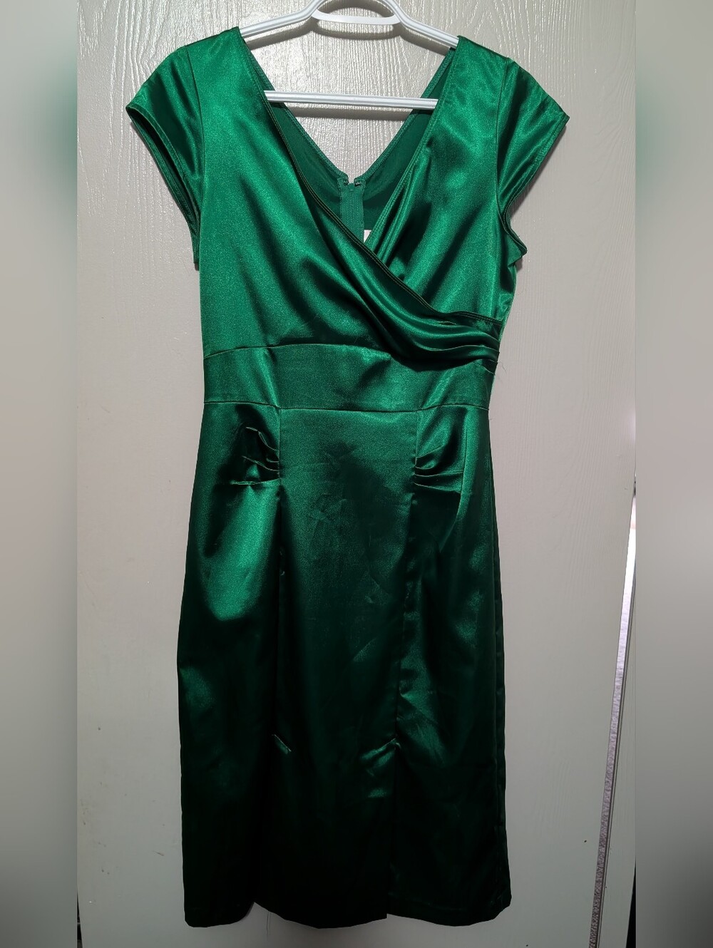 Stop Staring Green Satin Dress
